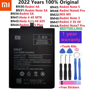 Оригинальный Сменный Аккумулятор Для Xiaomi Redmi Hongmi 4A 5A 3S 3X3 pro 5 Plus Mi5 M5 Note 3 4 5 4X Note 6 Pro 7 Pro Bateria