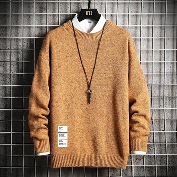 Осенне-зимний новый мужской повседневный свитер Плюс бархатный утолщающий теплый пуловер, тонкие мужские свитера из высококачественной вязки