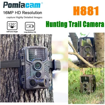 Охотничья камера HD 1080P H881 16MP 20M инфракрасного ночного видения, камера для поиска дикой природы, Охотничья тропа, Быстрое время срабатывания, Угол обзора 120
