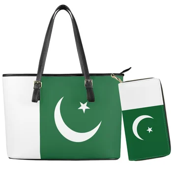 Пакистанский флаг Страны, Женская Седельная сумка с Лунным Рисунком, Двойная легкая сумка Большой емкости, Мягкая Классическая сумка, Изображение на заказ