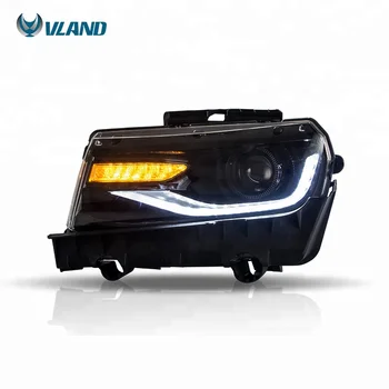 Переоборудование фар VLAND LED DRL для 2014 2015 Camaro 6-го поколения, передние лампы, Последовательный индикатор, Фара с двойным лучом В сборе