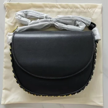 Плетеные сумки через плечо с цепочкой для женщин, женская роскошная дизайнерская сумка через плечо из экологически чистого материала, модная сумочка круглой формы, новая копия