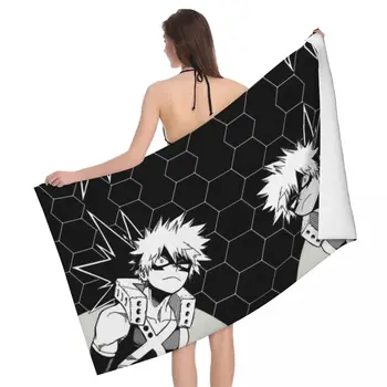 Пляжное полотенце My Hero Academia с аниме Кацуки Бакуго, супер мягкие полотенца для ванной комнаты из микрофибры