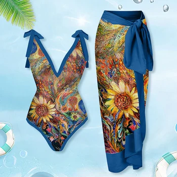 Пляжный спортивный купальник с платьем, Боди для серфинга, 2 предмета, Женская дышащая одежда на шнуровке, Консервативные женские аксессуары