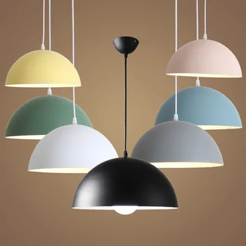 Подвесной светильник Nordic Makaron Half Circle, Красочная алюминиевая лампа для гостиной, спальни, кабинета, декора кухонного стола, Светодиодная люстра