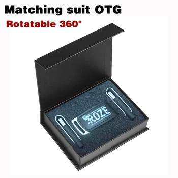 Подходящий к костюму OTG Флеш-накопитель 64 ГБ + Кожаная карта памяти 32 ГБ + Черная или белая Бумажная коробка USB Флэш-накопитель 16 ГБ Бесплатный Пользовательский ЛОГОТИП