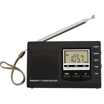 Полнодиапазонный мини-приемник FM/MW/SW с цифровыми часами AM/FM-радиоприемник Прямая поставка