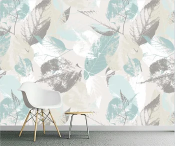 Пользовательские обои papel de parede скандинавские простые листья листья лепестки фон для спальни стена 3D обои papier peint