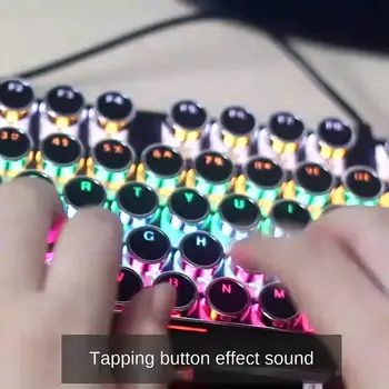 Проводная Механическая Компьютерная Игровая Клавиатура в стиле Ретро-Панк С Подсветкой