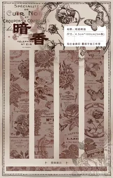 простая винтажная наклейка для изготовления карточек Washi с цветами и бабочками длиной 5 м