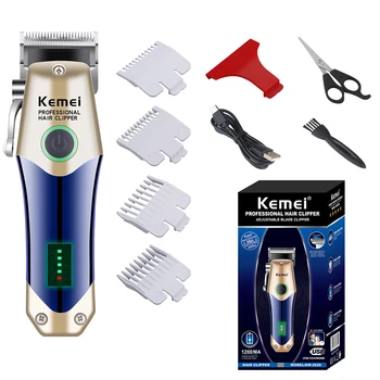Профессиональная машинка для стрижки волос Kemei, Высокоэффективная Автоматическая Шлифовальная Масляная головка, Толкающие ножницы для мужчин, Быстрая зарядка Парикмахерской
