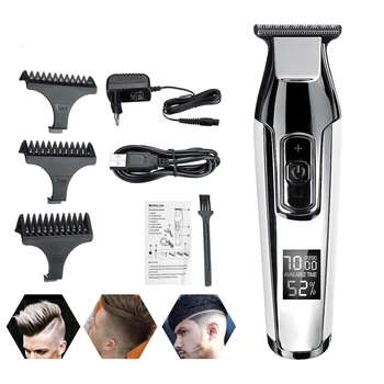 Профессиональная машинка для стрижки волос с ЖК-дисплеем, Перезаряжаемый Триммер для волос Baldheaded, Бороды, Мужчин, резак 