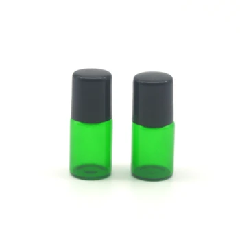 Пустая бутылка для эфирного масла объемом 2 мл, зеленая стеклянная бутылка с роликом, Красочный контейнер для образцов духов объемом 2 куб. см, многоразового использования, 500 шт.