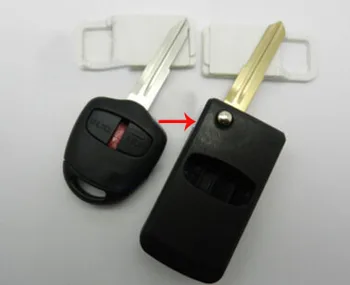 Пустой Модифицированный Флип-Складной Чехол для дистанционного ключа с 2 кнопками для Mitsubishi Outlander Grandis С левым лезвием ключа