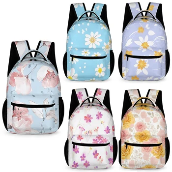 Регулируемая Дорожная сумка-рюкзак для девочек, индивидуальный рюкзак для школы, школьные сумки с цветочным принтом на заказ для подростков