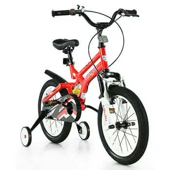 Регулируемый детский велосипед для фристайла In. Toddlers с тренировочными колесами, оранжевый, красный и белый