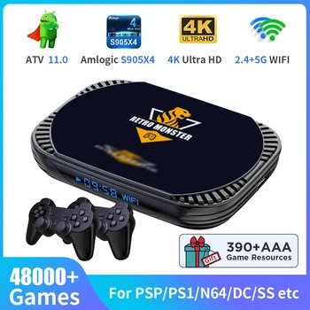 Ретро Игровая консоль для PS1/PSP/N64/DC/SS/MAME/CD Amlogic S905X4 4K HD TV/Игровая коробка 70 + Эмуляторов 48000 + Игр с контроллером