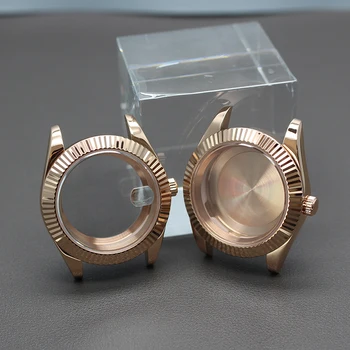 Розовое Золото 36 мм 40 мм Корпус Мужские часы Сапфировое Стекло Для oyster perpetual day date nh34 nh35 nh36 Механизм Диаметром 28,5 мм