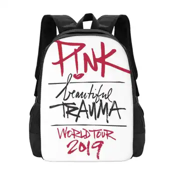 Розовый рюкзак для подростков, студентов колледжа, Дизайнерские сумки, Розовая Красивая Травма, Концертный мировой тур 2018 2019, Музыкальная Лирика в тренде