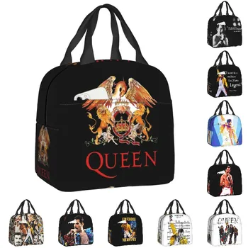 Рок-группа Queen, термоизолированная сумка для ланча, Женский Портативный ланч-бокс Фредди Меркьюри для работы, учебы, путешествий, пикника, сумки для еды