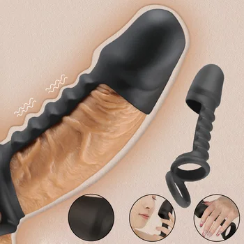 Рукав для увеличения пениса, кольцо для пениса, Реалистичный презерватив, Большая мужская мошонка, Многоразовое кольцо для петуха, усилитель обхвата, секс-игрушка для мужчин