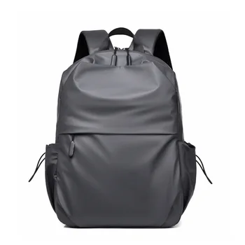 Рюкзак, мужская водонепроницаемая дорожная сумка из полиэстера, Новый простой чистый цвет, сумка для отдыха, легкая сумка для фитнеса, мужская спортивная сумка, Черный, Серый