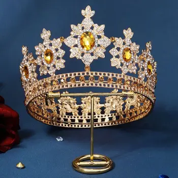 Свадебный головной убор Принцесса Корона Бриллиантовая корона Женская Тиара Корейский стиль Свадебный головной убор Свадебная корона Свадебные украшения