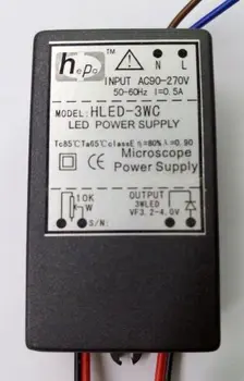 Светодиодный светильник с регулируемой мощностью микроскопа HLED-5W, HLED-5W1, HLED-5WS, 5 Вт, бусины из светодиодных ламп