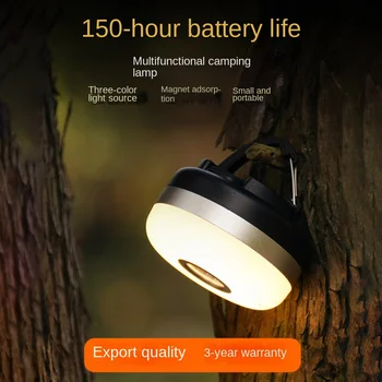 Светодиодный фонарь для кемпинга с сухой литиевой батареей, светильник для кемпинговой палатки двойного назначения, Портативный мини-светильник для багажника, подвесной светильник, магниты