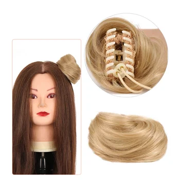 Синтетическая заколка на резинке для волос, неаккуратная заколка на заплатке для волос, петля для волос, обернутая вокруг неаккуратных волос для женщин