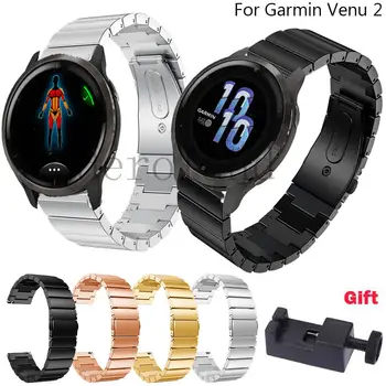Смарт-ремешок для часов Из нержавеющей Стали Ремешок Для Garmin Venu 2 Металлический Браслет для Samsung Galaxy Watch 46 мм 42 мм Replacemet + инструмент