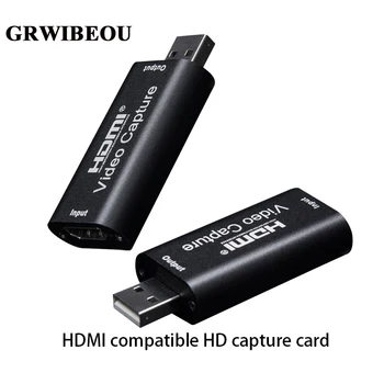 Совместимая с HDMI карта видеозахвата USB 2.0 1080P HD видеомагнитофон компьютерная игра потоковая передача видео в реальном времени карта видеозахвата в реальном времени