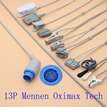 Совместимый кабель датчика Mennen-Nellcor Oximax Spo2 для взрослых/педиатрических/детских/новорожденных/ветеринарных, зонда для пальцев/ушей/ног/лба