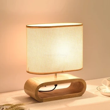 Современная новая настольная лампа из массива дерева для гостиной, спальни, художественного декора, настольная лампа, светодиодный светильник для чтения