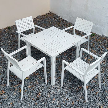 Современные полностью алюминиевые уличные стулья Простой Досуг Открытый Балкон Садовый Пляжный стул Домашний Белый Походный стул Уличная мебель