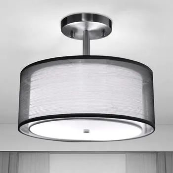 Современный минималистичный потолочный светильник с двухслойным газовым абажуром, холодный свет, теплый свет, регулируемая специальная лампа для спальни
