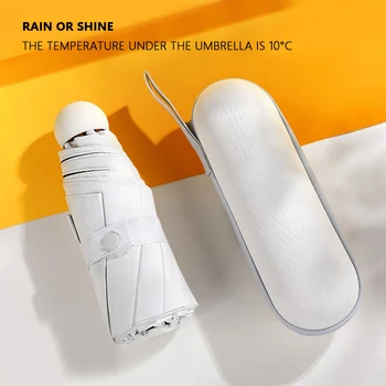 Солнцезащитный зонт с защитой от ультрафиолета, Мини-капсульный зонтик, Маленький зонт с карманом, защита от солнца и ультрафиолета, Paraguas