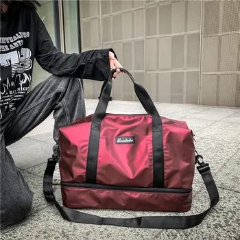 Спортивная спортивная сумка для женщин, дорожная спортивная сумка через плечо, комбинированная корейская сумка-тоут Blosa, спортивная сумка для фитнеса с отделением для обуви