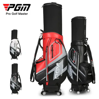 Стандартная сумка для гольфа PGM Большой емкости Посылка с Колесом Профессиональная Кожаная PU Водонепроницаемая гольф-кара Клубная авиационная сумка QB099