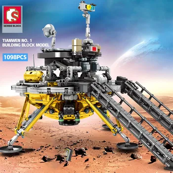 Строительные блоки SEMBO Space Shuttle Rover, Ракеты для аэрокосмических исследований, модель дирижабля, Сборка развивающих игрушек 