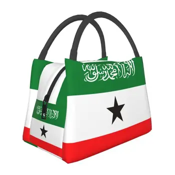 Сумка для ланча с термоизолированным флагом Сомалиленда, Женская портативная сумка для хранения ланча на открытом воздухе, коробка для еды