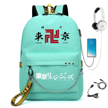 Сумка для отдыха Tokyo Revengers, Молодежная Школьная сумка для студентов, Дорожная сумка на открытом воздухе, USB-сумка, Детский рюкзак, Сумка с Мультяшным принтом