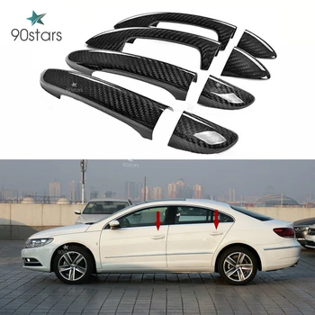 Сухая Дверная ручка из углеродного волокна, внешняя отделка, чехлы для Volkswagen CC Sagitar 2007-2016 Автомобильные Аксессуары