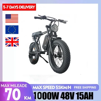 США/ЕС В наличии Дешевый C91 48V 20AH 1000W E-Bike 20-Дюймовый Складной Велосипед с Толстыми Шинами Для Взрослых, Электрический Велосипед с дальностью хода 60-70 км