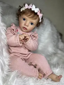 Сэнди 24 дюйма Высококачественная Уже Готовая Кукла ручной работы Reborn Baby Doll Мисси Реалистичная Мягкая на ощупь Видимые вены У Корней волос