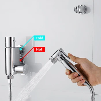 Термостатический набор для душа в ванной комнате, настенное биде, смеситель для унитаза, душ, портативный распылитель, гигиенический душ с горячей и холодной водой
