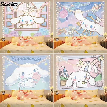 Ткань для фона Sanrio Cinnamoroll Ins, подвесная ткань, мультяшная анимация Kuromi My Melody, Милый уютный Гобелен для украшения комнаты
