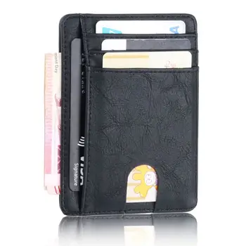 Тонкий RFID Блокирующий Кожаный кошелек, Кредитница, Кошелек для денег для мужчин и женщин 2020, Модная сумка 11,5x8x0,5 см
