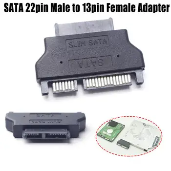 Тонкий адаптер SATA Serial ATA 7 + 15 22pin Штекер к Тонкому 7 + 6 13pin гнездовому адаптеру