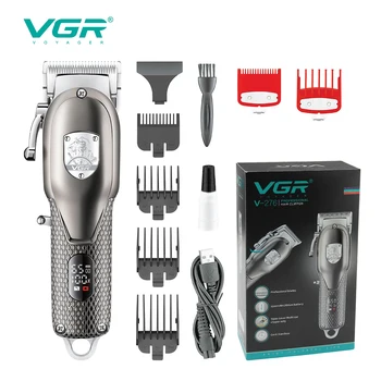 Триммер для волос VGR, Профессиональный металлический Триммер для бороды, Регулируемая Беспроводная Машинка для стрижки волос, Электрическая машинка для стрижки волос для мужчин V-276